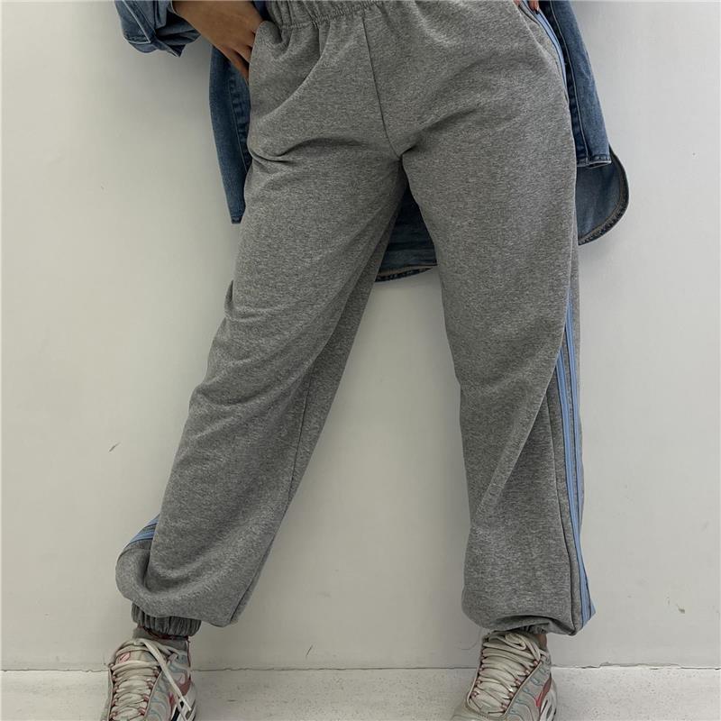 pantalone felpato con polsino grey